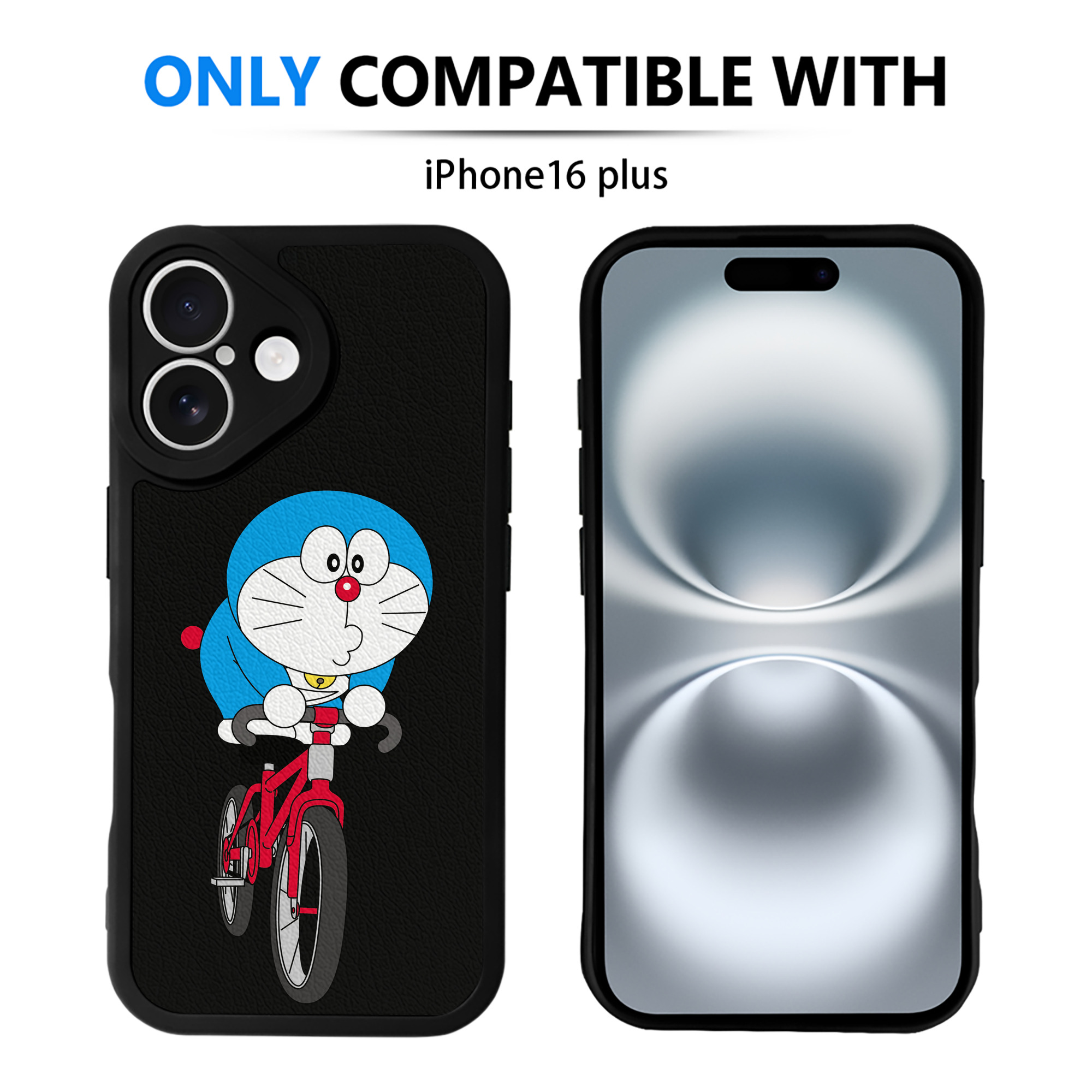 （画像用） ドラえもん Doraemon 【iPhone 16シリーズ対応】シリコンスマホケース（レザー調） 材質：シリコン